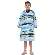 画像17: ピーチタオルパーカー お着替えポンチョ、サーフポンチョ 着替えポンチョ キッズ 子供用 お着替えタオル マイクロファイバー 吸水速乾 フード ビーチタオル スイムタオル フェザーホワイト フリーサイズ (17)