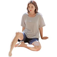 画像30: 体系カバー Tシャツ ショットパンツ タンキニ上下セット 水着4点セット 水着 レディース 体型カバー タンキニ ブラトップ ショーツ 布帛ショートパンツ レディースセット (30)