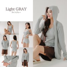 画像30: ラッシュガード ショットパンツ タンキニトップ ショーツ 水着4点セット レディース 体型カバー タンキニ 長袖ラッシュガード ブラトップ ショーツ ショートパンツ (30)