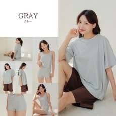 画像26: レデイース水着 半袖Tシャツ ショットパンツ タンクトップス ショーツ 四点セット 体系カバー水着  タンキニ 4点セット 大人 ビキニ タンクトップ ショートパンツ Tシャツ ラッシュガード ママ水着 (26)