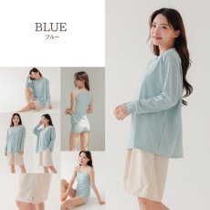 画像37: 水着４点セット ロング袖 体系カバーTシャツ ショットパンツ タントップ ショーツ レデイース水着セット タンキニ水着 レディース 長袖シャツ ラッシュガード ハーフパンツ 4点セットビキニ (37)