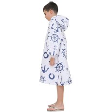 画像24: ピーチタオルパーカー お着替えポンチョ、サーフポンチョ 着替えポンチョ キッズ 子供用 お着替えタオル マイクロファイバー 吸水速乾 フード ビーチタオル スイムタオル フェザーホワイト フリーサイズ (24)