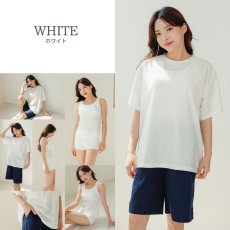 画像30: レデイース水着 半袖Tシャツ ショットパンツ タンクトップス ショーツ 四点セット 体系カバー水着  タンキニ 4点セット 大人 ビキニ タンクトップ ショートパンツ Tシャツ ラッシュガード ママ水着 (30)