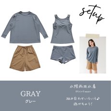 画像26: 水着４点セット ロング袖 体系カバーTシャツ ショットパンツ タントップ ショーツ レデイース水着セット タンキニ水着 レディース 長袖シャツ ラッシュガード ハーフパンツ 4点セットビキニ (26)