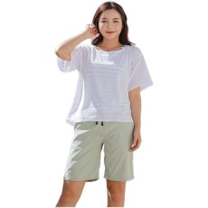 画像29: 体系カバー Tシャツ ショットパンツ タンキニ上下セット 水着4点セット 水着 レディース 体型カバー タンキニ ブラトップ ショーツ 布帛ショートパンツ レディースセット (29)