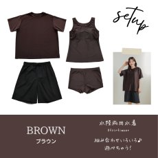 画像35: レデイース水着 半袖Tシャツ ショットパンツ タンクトップス ショーツ 四点セット 体系カバー水着  タンキニ 4点セット 大人 ビキニ タンクトップ ショートパンツ Tシャツ ラッシュガード ママ水着 (35)