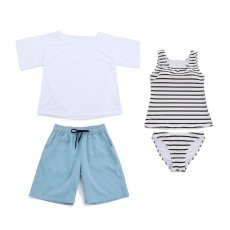 画像33: 体系カバー Tシャツ ショットパンツ タンキニ上下セット 水着4点セット 水着 レディース 体型カバー タンキニ ブラトップ ショーツ 布帛ショートパンツ レディースセット (33)