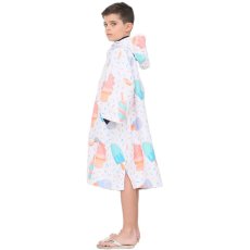 画像36: ピーチタオルパーカー お着替えポンチョ、サーフポンチョ 着替えポンチョ キッズ 子供用 お着替えタオル マイクロファイバー 吸水速乾 フード ビーチタオル スイムタオル フェザーホワイト フリーサイズ (36)