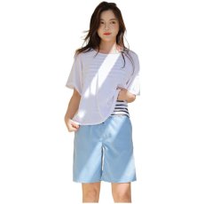 画像27: 体系カバー Tシャツ ショットパンツ タンキニ上下セット 水着4点セット 水着 レディース 体型カバー タンキニ ブラトップ ショーツ 布帛ショートパンツ レディースセット (27)