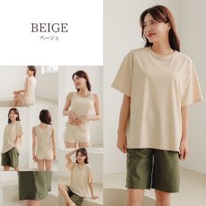 画像28: レデイース水着 半袖Tシャツ ショットパンツ タンクトップス ショーツ 四点セット 体系カバー水着  タンキニ 4点セット 大人 ビキニ タンクトップ ショートパンツ Tシャツ ラッシュガード ママ水着 (28)