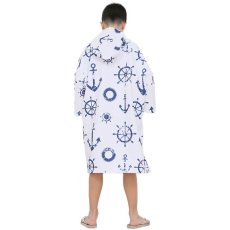 画像25: ピーチタオルパーカー お着替えポンチョ、サーフポンチョ 着替えポンチョ キッズ 子供用 お着替えタオル マイクロファイバー 吸水速乾 フード ビーチタオル スイムタオル フェザーホワイト フリーサイズ (25)
