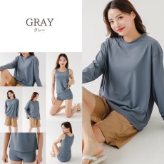 画像25: 水着４点セット ロング袖 体系カバーTシャツ ショットパンツ タントップ ショーツ レデイース水着セット タンキニ水着 レディース 長袖シャツ ラッシュガード ハーフパンツ 4点セットビキニ (25)