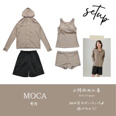 画像25: ラッシュガード ショットパンツ タンキニトップ ショーツ 水着4点セット レディース 体型カバー タンキニ 長袖ラッシュガード ブラトップ ショーツ ショートパンツ (25)