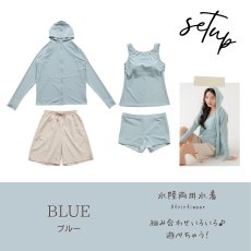 画像33: ラッシュガード ショットパンツ タンキニトップ ショーツ 水着4点セット レディース 体型カバー タンキニ 長袖ラッシュガード ブラトップ ショーツ ショートパンツ (33)
