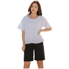 画像28: 体系カバー Tシャツ ショットパンツ タンキニ上下セット 水着4点セット 水着 レディース 体型カバー タンキニ ブラトップ ショーツ 布帛ショートパンツ レディースセット (28)