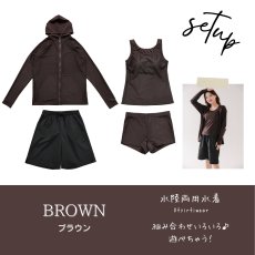 画像29: ラッシュガード ショットパンツ タンキニトップ ショーツ 水着4点セット レディース 体型カバー タンキニ 長袖ラッシュガード ブラトップ ショーツ ショートパンツ (29)