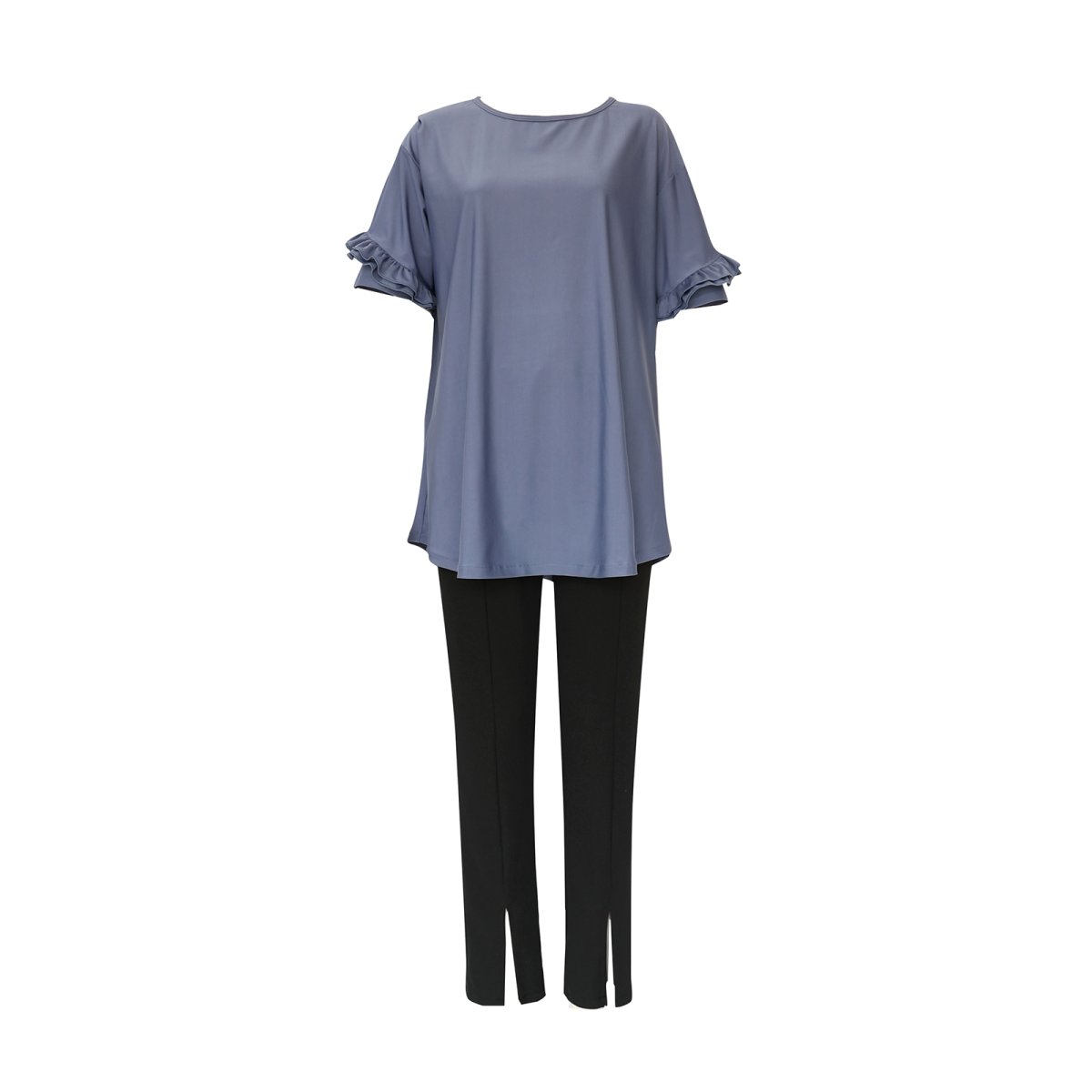 画像13: しゃかしゃかラッシュガード上下セット　ロングパンツ オフショル 速乾 紫外線対策 接触冷感 ストレッチ 軽量 ゆったり 半袖 おしゃれ 人気 水着 レジャー プール 海 (13)