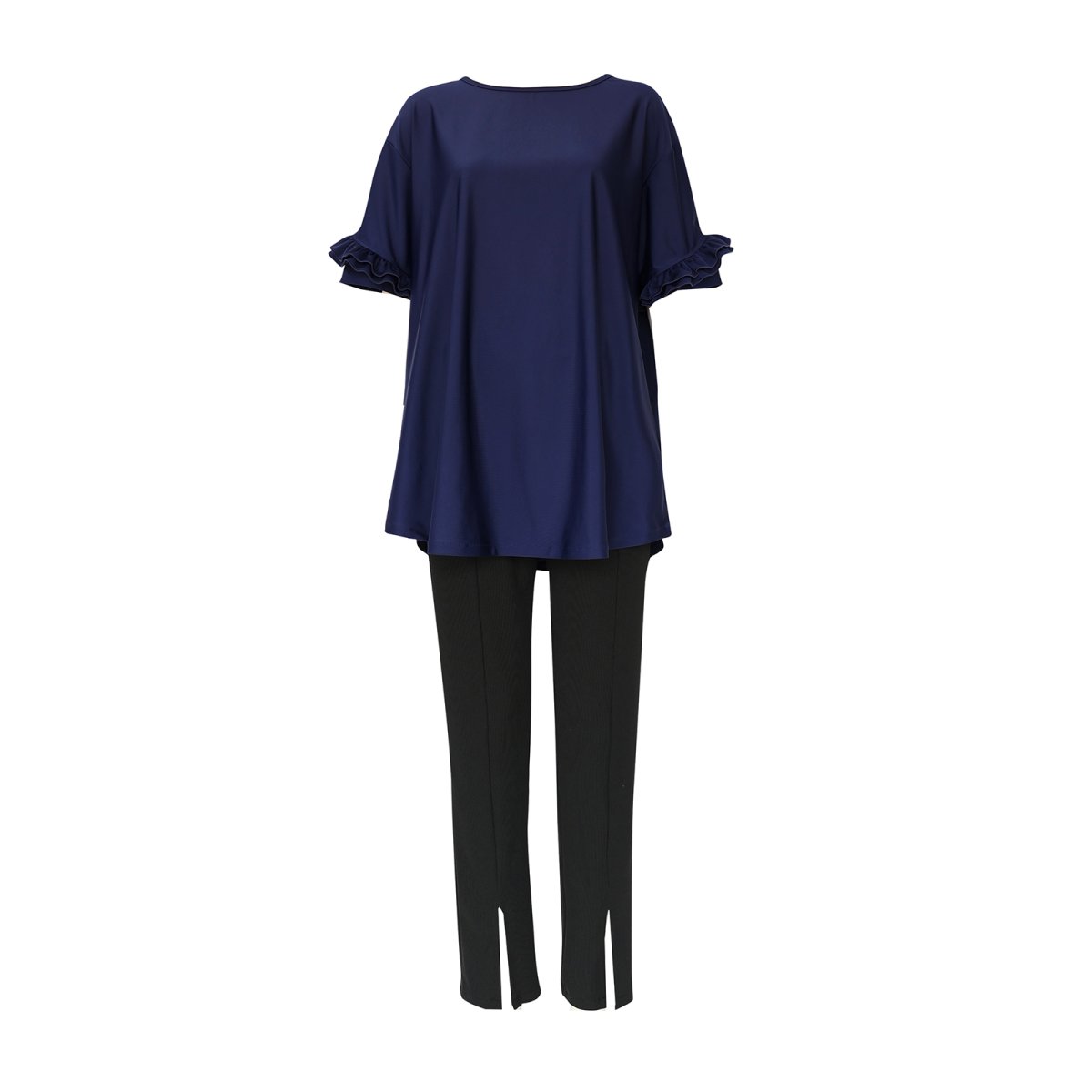 画像14: しゃかしゃかラッシュガード上下セット　ロングパンツ オフショル 速乾 紫外線対策 接触冷感 ストレッチ 軽量 ゆったり 半袖 おしゃれ 人気 水着 レジャー プール 海 (14)