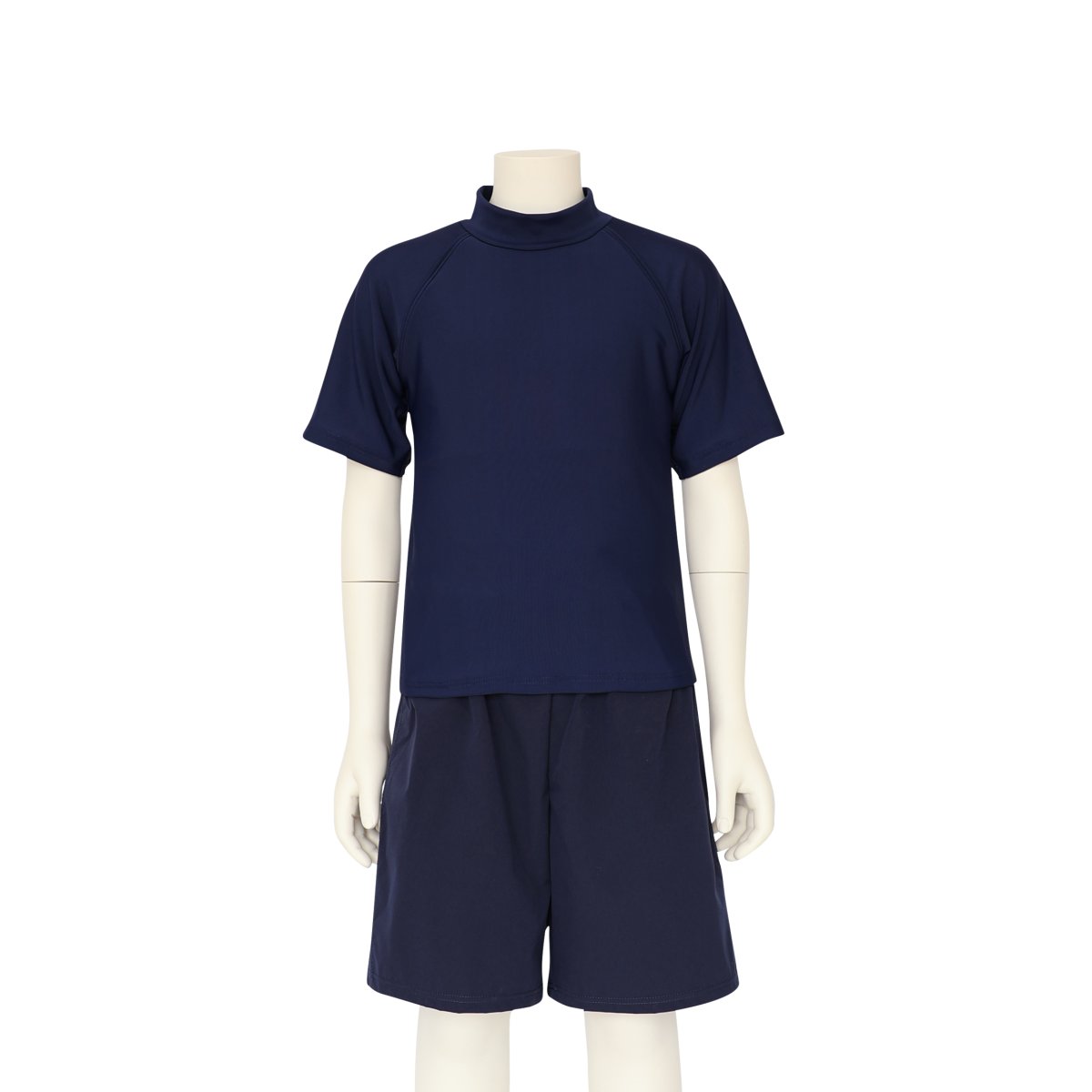 画像17: 男女兼用インナー着きショットパンツと半袖ラッシュガードスクール水着　カッコウいい　スクール水着　キッズ水着 　セパレート型 　男女兼用インナー着きショットパンツ 半袖ラッシュガード 水着セット　男の子　女の子 (17)