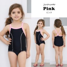 画像13: School水着　メーカー水着　スクール水着 濃紺学校水着 女の子用ワンピース 白パイピング 小学生 中学生 女児 スイミング プール ネイビー (13)