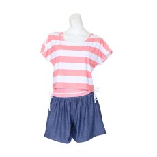 画像13: 体型カバーアップ4点セット水着　レディース タンキニ 4点セット 体型カバー オーバーTシャツ ショートパンツ タンクトップ ラッシュガード カバーアップ ゆったり ママ水着 UVカット (13)