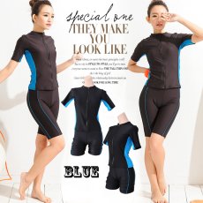 画像38: シンプル9色　半袖ハイウェイストフィットネス水着　フィットネス水着 レディース セパレート 半袖 水着 フィットネス レディース セパレート水着 女性 ラッシュガード かわいい めくれ防止 体型カバー (38)