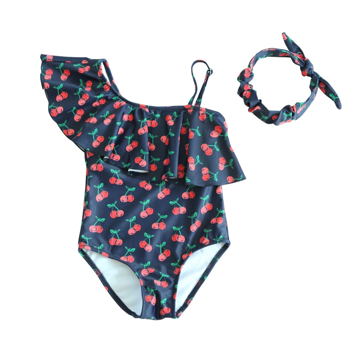 画像13: カチューシャ付き ワンショールター モノキニ KIDS水着 キッズ水着 カチューシャ付き ワンショールター モノキニ ワンピース 子供水着 女の子 水着 体型カバー スポーツウエア トップス 子供 水着 スクール水着 ガールズ 水着 スイムウェア (13)