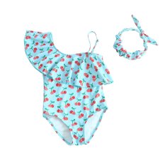 画像12: カチューシャ付き ワンショールター モノキニ KIDS水着 キッズ水着 カチューシャ付き ワンショールター モノキニ ワンピース 子供水着 女の子 水着 体型カバー スポーツウエア トップス 子供 水着 スクール水着 ガールズ 水着 スイムウェア (12)