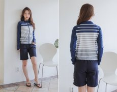 画像18: ラッシュガード　トップス　ショーツ　サーフパンツ　4点セット　体系カバー水着　レディース ラッシュガード 体型カバー タンクトップ ショートパンツ ４点セット 長袖 日焼け対策 UVカット (18)