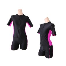 画像14: シンプル9色　半袖ハイウェイストフィットネス水着　フィットネス水着 レディース セパレート 半袖 水着 フィットネス レディース セパレート水着 女性 ラッシュガード かわいい めくれ防止 体型カバー (14)