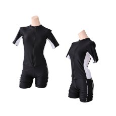 画像10: シンプル9色　半袖ハイウェイストフィットネス水着　フィットネス水着 レディース セパレート 半袖 水着 フィットネス レディース セパレート水着 女性 ラッシュガード かわいい めくれ防止 体型カバー (10)