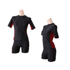 画像16: シンプル9色　半袖ハイウェイストフィットネス水着　フィットネス水着 レディース セパレート 半袖 水着 フィットネス レディース セパレート水着 女性 ラッシュガード かわいい めくれ防止 体型カバー (16)