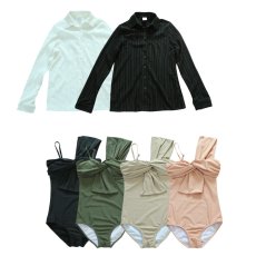 画像6: ワイシャツ ワンショールター モノキニ 2点セット水着 レディース 体型カバー 可愛い 2点セット セクシー 大人 韓国 無地 ビーチウェア 肌守り おしゃれ 海水浴場リゾート 温泉 旅行 (6)
