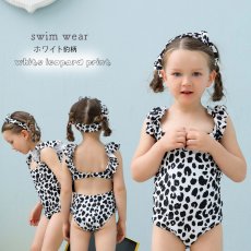 画像3: 水着 女の子 フリルワンピース 水玉柄 キッズ 水着 女の子 スイミング スイムウェア 水遊び　子供（小）水着 キッズ 女の子 ワンピース キッズ リボン 子ども用水着 水着 水泳 スイムウェア ウェアキッズ (3)