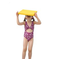画像14: カチューシャ付き 子供（小）水着 女の子 ワンピース キッズ リボン 子ども用水着 ワンピース 水泳 スイムウェア ウェアキッズ スイムウェア 旅行温泉 紫外線対策 5サイズ (14)