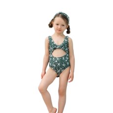 画像15: カチューシャ付き 子供（小）水着 女の子 ワンピース キッズ リボン 子ども用水着 ワンピース 水泳 スイムウェア ウェアキッズ スイムウェア 旅行温泉 紫外線対策 5サイズ (15)