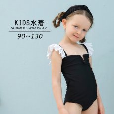 画像1: 水着 女の子 フリルワンピース 水玉柄 キッズ 水着 女の子 スイミング スイムウェア 水遊び　子供（小）水着 キッズ 女の子 ワンピース キッズ リボン 子ども用水着 水着 水泳 スイムウェア ウェアキッズ (1)