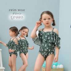 画像11: オフォショルター KIDS水着  可愛い水着　子供（小）水着 キッズ 女の子 ワンピース キッズ リボン 子ども用水着 水着 ワンピース 水泳 スイムウェア ウェアキッズ (11)
