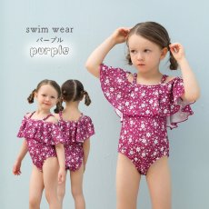 画像9: オフォショルター KIDS水着  可愛い水着　子供（小）水着 キッズ 女の子 ワンピース キッズ リボン 子ども用水着 水着 ワンピース 水泳 スイムウェア ウェアキッズ (9)