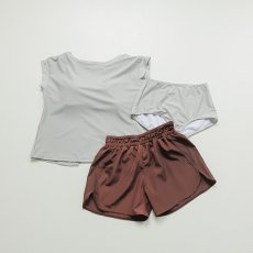 画像17: インナー付きTシャツとショーツとショットパンツの３点セット水着　レディース 体型カバー 3点セット 半袖シャツラッシュガード ショートパンツ セパレート 3way (17)