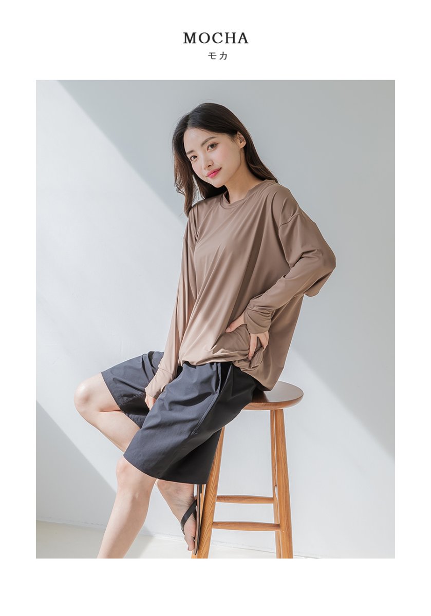 画像25: トップスとショーツとカバーアップロングTと布帛パンツ４点セット水着 タンキニ水着 レディース 体型カバー 長袖シャツ ラッシュガード ハーフパンツ 4点セットビキニ (25)