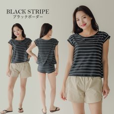 画像20: インナー付きTシャツとショーツとショットパンツの３点セット水着　レディース 体型カバー 3点セット 半袖シャツラッシュガード ショートパンツ セパレート 3way (20)