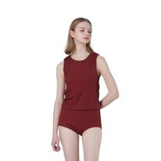 画像12: インナーカップつきタンキニとショーツとショットパンツ付3点セットタンキニ水着　レディース 体型カバー UPF50+ タンクトップ ショーツ ショートパンツ 3点セット レイヤード風 (12)