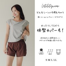 画像6: インナー付きTシャツとショーツとショットパンツの３点セット水着　レディース 体型カバー 3点セット 半袖シャツラッシュガード ショートパンツ セパレート 3way (6)