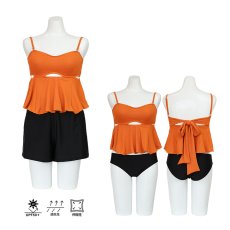 画像17: トップス　ショーツ　ショットパンツの水着３点セット レディース　2way セパレート ストラップ スイムドレス ホルターネック スカート セクシー 大人水着 ビーチ プール リゾート (17)