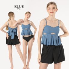 画像12: トップス　ショーツ　ショットパンツの水着３点セット レディース　2way セパレート ストラップ スイムドレス ホルターネック スカート セクシー 大人水着 ビーチ プール リゾート (12)