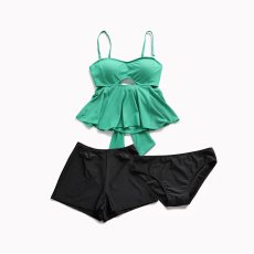 画像19: トップス　ショーツ　ショットパンツの水着３点セット レディース　2way セパレート ストラップ スイムドレス ホルターネック スカート セクシー 大人水着 ビーチ プール リゾート (19)
