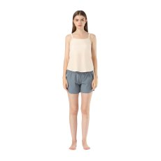 画像20: 特殊素材リプ　トップス　ハイウェストショーツ　布帛ショットパンツ　水着3点セット　水着 レディース 体型カバー ショートパンツ ギャザーフリル肩ひも ハイウエスト (20)