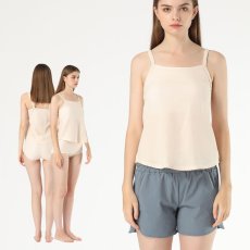 画像14: 特殊素材リプ　トップス　ハイウェストショーツ　布帛ショットパンツ　水着3点セット　水着 レディース 体型カバー ショートパンツ ギャザーフリル肩ひも ハイウエスト (14)