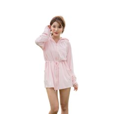 画像24: 新色増加　ロング ハイネック ハット付き UVカット ヒンヤリ 特殊素材 ラッシュガード レディース 丈長め 顔まで ジップ つば付き 日焼け防止 速乾 通気性 ロング 長袖 UVカット 体型カバー 水着 フード (24)